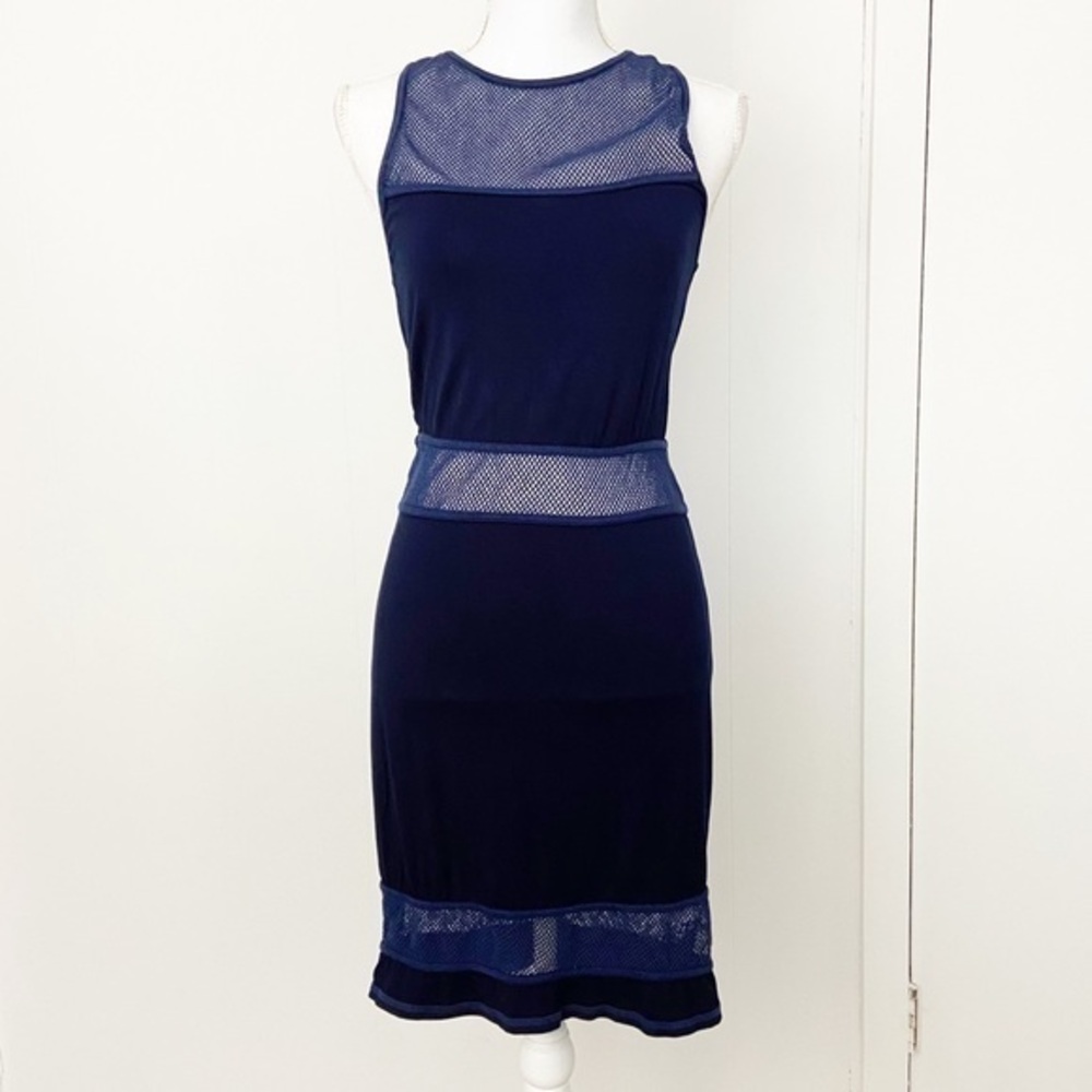 Young Fabulous & Broke mesh‎ panel navy dress M